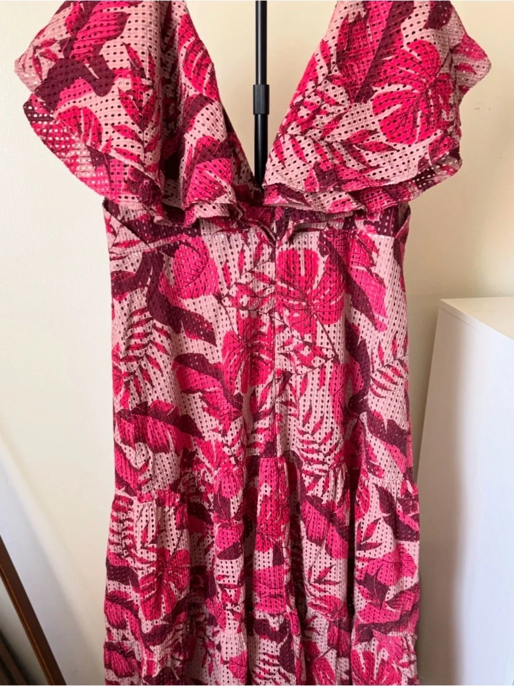 H&M Johanna Ortiz Mauve and Hot Pink Eyelet Dress - Picture 1 of 4